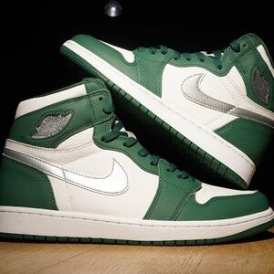 Air Jordan 1Retro High OG Gorge Green/Metallic Silver Mens 7